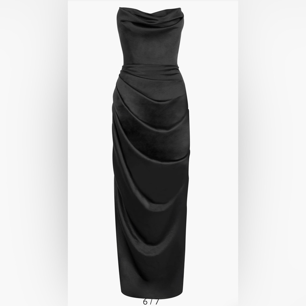 House of CB Adrienne Satin Strapless Gown